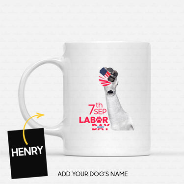 Personalized Dog Gift Idea - 7th Sep Labor Day With A Mask For Dog Lovers - White Mug